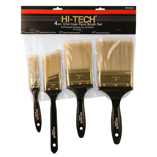 Great American Marketing Great American Marketing BP07244 Hi-Tech Brush Set -Poly - 4 Piece BP07244